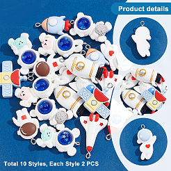 20 шт. 10 стиля подвески из непрозрачной смолы в космической тематике&nbsp;FIND-PH0006-16