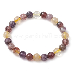 Браслеты из натурального ауралита с круглыми бусинами для женщин и мужчин&nbsp;BJEW-JB11426