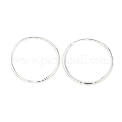 925 plata esterlina pendientes de aro huggie&nbsp;EJEW-C179-05A-S