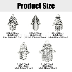 50шт 5 стиля подвески из сплава в тибетском стиле&nbsp;TIBEP-YW0001-79