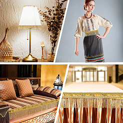 Отделка кружевом с пайетками и кисточками&nbsp;OCOR-WH20003-78A