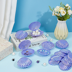 Шкатулки для хранения ювелирных изделий в форме ракушек из перламутрового пластика&nbsp;AJEW-WH0695-138A-01