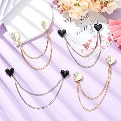 4 Stück 2 Stile Herz Strass Anstecknadeln&nbsp;JEWB-CJ0003-34
