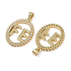 Pendentifs avec zircon cubiques à micro-pavés en laiton&nbsp;KK-I358-062G-A