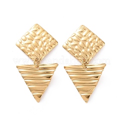 Серьги-гвоздики из нержавеющей стали 304 с подвесками в виде треугольника и ромба для женщин&nbsp;EJEW-G328-16