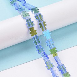 Прозрачные стеклянные бусины гальваническим пряди&nbsp;GLAA-F122-05A