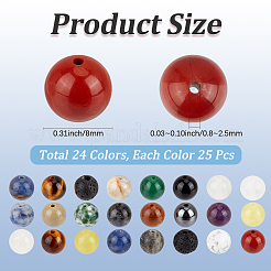 600 pz 24 stili di perle di pietre preziose miste naturali e sintetiche&nbsp;G-PA0002-58
