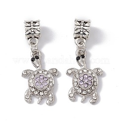 Charms pendenti europei con strass in lega di tartaruga&nbsp;ALRI-E002-01AS-03