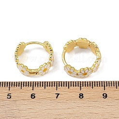 Orecchini a cerchio in ottone smaltato&nbsp;X-EJEW-S277-01G