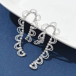 Серьги-гвоздики из латуни со стразами&nbsp;AJEW-D307-01P