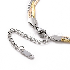 Geflochtene kubanische Gliederkette aus 304 Edelstahl für Damen&nbsp;NJEW-P271-04B