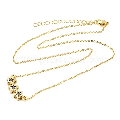 Colliers pendentifs triple étoile en laiton et verre&nbsp;KK-CBAB173-03G-07