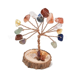 Décorations d'arbre de vie en copeaux de pierres précieuses naturelles et synthétiques&nbsp;GG-CBAEDF6-01K
