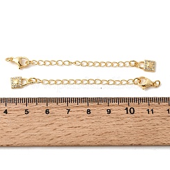 Удлинитель цепочки из латуни с микропаве и прозрачным кубическим цирконием&nbsp;KK-Z149-09G