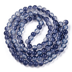 Прозрачный кракле выпечка расписные стеклянные бусины&nbsp;X1-DGLA-T003-01B-02