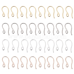 32 pieza de ganchos para pendientes de acero inoxidable 304 de 4 colores&nbsp;STAS-LS0001-04