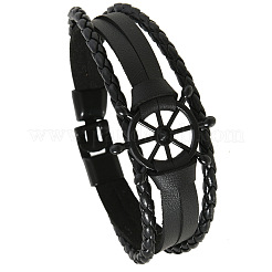 Bracelets en alliage et cuir PU pour femmes et hommes&nbsp;FS-WG0FC94-01