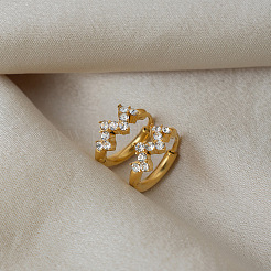 Boucles d'oreilles créoles en acier inoxydable et strass pour femmes&nbsp;DM0759