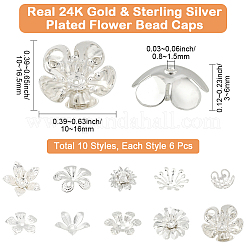 60 шт. 10 стиля латунных бусин&nbsp;KK-BBC0021-14