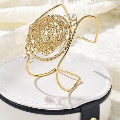 Браслеты-манжеты из нержавеющей стали 304 для женщин&nbsp;BJEW-Z091-04G-01