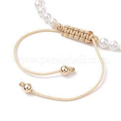 Bracelets de perles tressées en perles de coquillage&nbsp;BJEW-JB11479-01