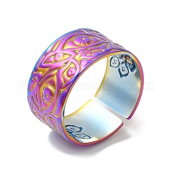 Ионное покрытие (ip) 304 нержавеющая сталь манжета для женщин с открытым глазом&nbsp;RJEW-M149-35RC