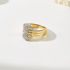 Женские кольца на палец из латуни с микропаве и кубическим цирконием&nbsp;IC2063