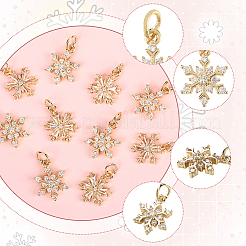 16 шт. 2 стиля латунных подвесок с микропаве из кубического циркония&nbsp;KK-SC0006-96