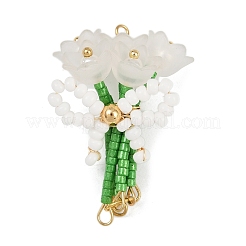 4 шт. 4-цветный стеклянный бисер ручной работы с подвесками-бантиками&nbsp;PALLOY-MZ00753