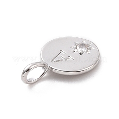 Pendenti ecologici in ottone placcato a cremagliera con micro pavé di zirconi cubici&nbsp;KK-F843-10P