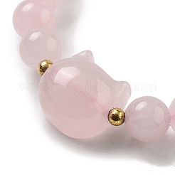 Bracelets extensibles en perles de quartz rose naturel&nbsp;BJEW-K251-03C