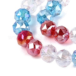 Chapelets de perles en verre transparent électrolytique&nbsp;EGLA-Q135-8MM-C02