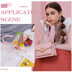 3 шт. 3-х цветные акриловые бусины в форме сердца для телефона&nbsp;PURS-UN0001-12