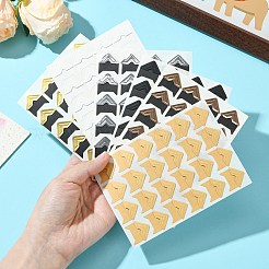 12 шт. 6 стиля ретро бумага для горячего тиснения самоклеящиеся наклейки для уголков для фотографий&nbsp;AJEW-CJ0001-53