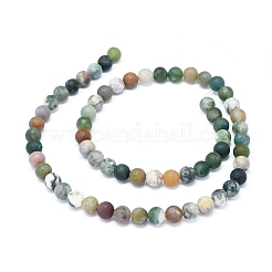 Природного индийского агата бисер нитей&nbsp;G-D0005-24-6mm