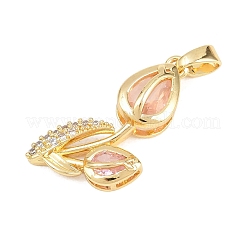 Ciondoli in ottone con micro pavé di zirconi&nbsp;KK-D258-42G-01