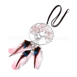 Естественно розового кварца большие кулоны&nbsp;G-T133-15E