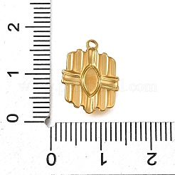 Подвески-прямоугольники из нержавеющей стали 304 с натуральным белым ракушечником&nbsp;STAS-R159-17G