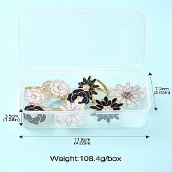 8 шт. 4 стиля гвоздика и маргаритка золотистый сплав эмалированное кольцо пряжка для шарфа&nbsp;AJEW-CJ0001-33