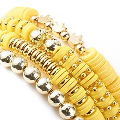 4 шт. 4 цветных браслета ручной работы из полимерной глины в виде дисков для серфинга&nbsp;BJEW-JB08802