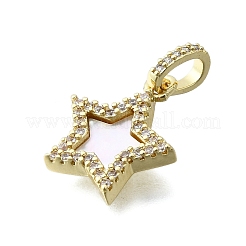 Латунные микропаве прозрачные подвески с фианитом&nbsp;KK-V010-29G