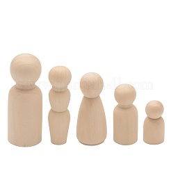 Ensemble de poupées à chevilles en bois inachevées&nbsp;PW-WG39B3A-01