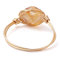 Кольца с натуральным цитрином овальной формы&nbsp;RJEW-JR00796