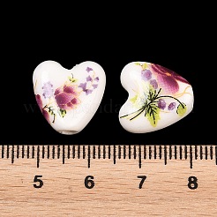 Porzellanperlen mit Blumenmuster&nbsp;PORC-Q152-11