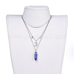 Natürliche Lapislazuli Kugel Anhänger gestufte Halsketten&nbsp;NJEW-JN02414-03
