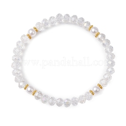 2шт 2 стиля стеклянные бусины эластичные браслеты для женщин&nbsp;BJEW-JB11866