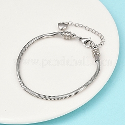 Устойчивые к потускнению браслеты из европейской круглой змейки из нержавеющей стали 304&nbsp;STAS-J015-05