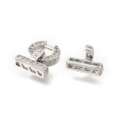 Реечное покрытие латунь микро паве прозрачный кубический цирконий складные застежки&nbsp;KK-V008-23P