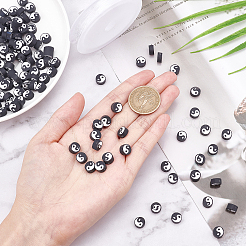 200 pièce de perles en argile polymère faites à la main de style yin yang&nbsp;DIY-SC0015-66A