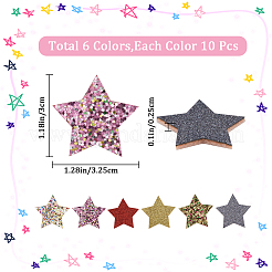 60 шт. 6 цвета ПУ украшения аксессуары&nbsp;DIY-GF0007-40